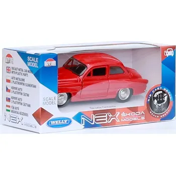 autíčko WELLY 1959 ŠKODA OCTAVIA ČERVENÁ 1:34 NOVÝ KOVOVÝ MODEL