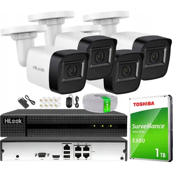 IP kamera Monitorovací sada 4x IPCAM-B4-P 2K+ PoE IR 20m H.265+ IP67 Hilook