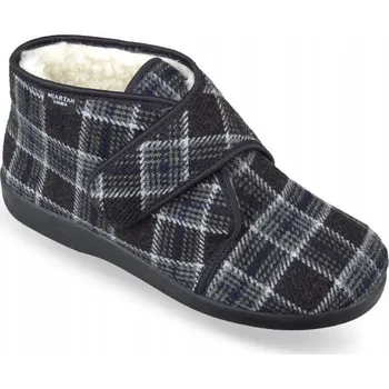 Chlapecké bačkory Pánské vlněné bačkory na suchý zip, kostkovaný vzor