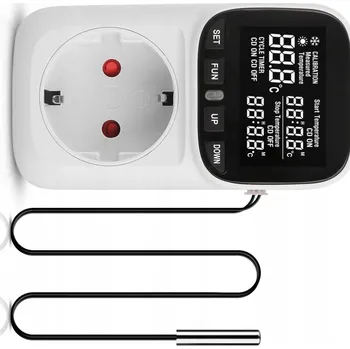 TERMOSTAT ELEKTRONICZNY CYFROWY REGULÁTOR TEPLOTY DO ZÁSUVKY 16A 230V