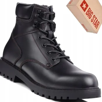 Pánská zimní obuv Pánské ZIMNÍ kožené boty BIG STAR OO174627 kotníkové boty černé 43