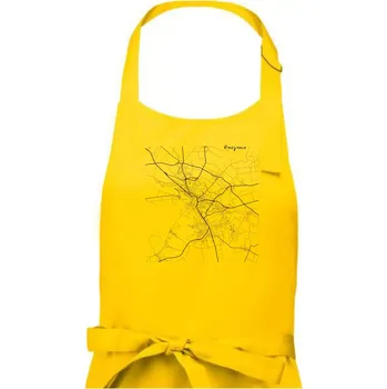 Kuchyňská zástěra Černobílá mapa Znojmo - Dámská zástěra na vaření - Univerzální velikost ( Žlutá )