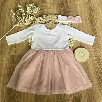 Dívčí oblečení MAMATTI dětské šaty mašle tyl R 110 CM