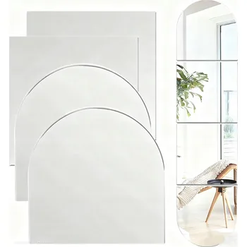 Zrcadlo 4x SAMOLEPICÍ SAMOLEPKY ZRCADLOVÉ ZRCADLO NALEPovací OBKLADOVÁ DESKA SADA