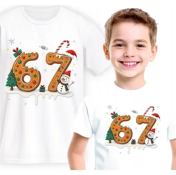 Dětská móda DĚTSKÉ BÍLÉ TRIČKO SIX SEVEN VÁNOČNÍ PRO DĚTI VELIKOST L 152CM