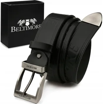 Opasek Pásek pánský kožený prémiový široký 4 cm klasický černý kůže Beltimore