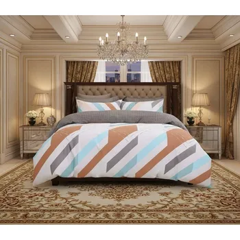 Povlečení Sada povlečení na peřinu 4 ks Moderní geometrické pruhy 100% bavlna Ložnice 220×200