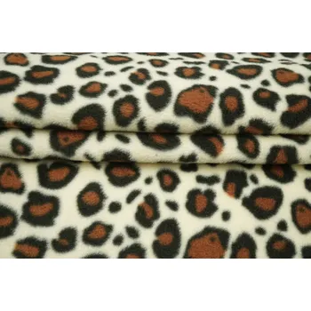 FLÍS S POTISKEM VZOR PANTERA VANILKA