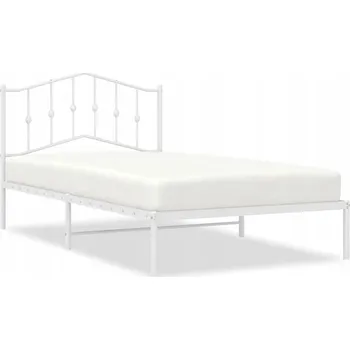Postel Bílý kovový rám postele 207 x 112 x 98 cm s úložným prostorem