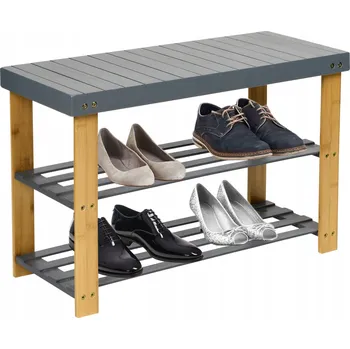 Botník s sedátkem Gockowiak 68,5 x 45 x 28 cm, odstíny šedé