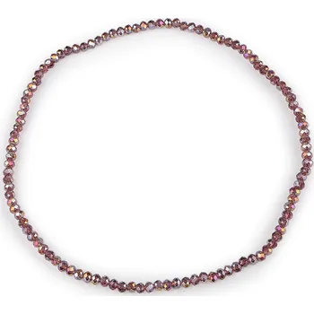 Náramek Náhrdelník pružný z broušených skleněných korálků, střední, 12 lila AB