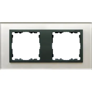 Rámeček 2 násobný, skleněný, Simon 82 Nature 82827-35, šedá / grafitová metalizovaná