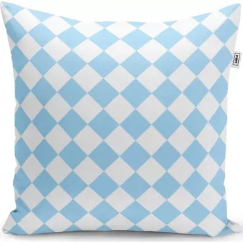 Polštář Sablio Polštář Bílomodré kosočtverce - 40x40 cm