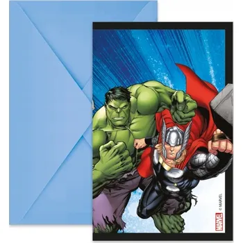 Pozvánka Narozeninové pozvánky Avengers 6 ks Pozvánka