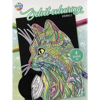 omalovánky OMALOVÁNKY A4 4 LISTY SAMETOVÉ ZVÍŘATA