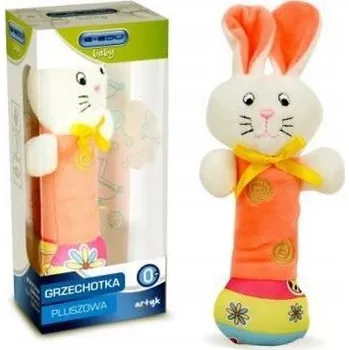 Hračka pro kojence PLYŠOVÉ CHRASTÍTKO KRÁLÍČEK BAREVNÁ HRAČKA