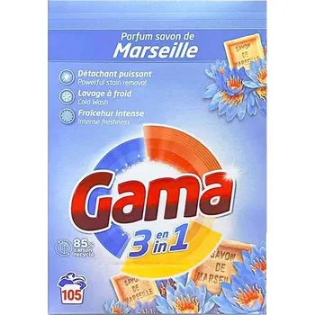 Prací prostředek Gama 3v1 univerzální prací prášek s marseillským mýdlem 5,775 kg