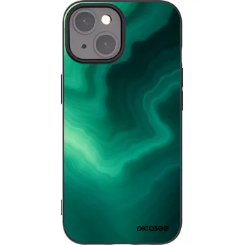 Pouzdro na mobilní telefon Picasee silikonový černý obal pro Apple iPhone 15 - Malachite