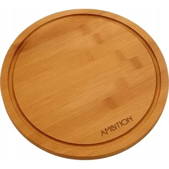 Kuchyňské prkénko AMBITION PRIA Kulaté prkénko na krájení a servírování, 28 cm, tmavý bambus, 789