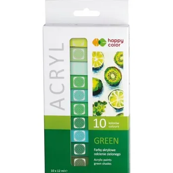 Vodová barva Akrylové barvy Happy Color 10 ks x 12 ml