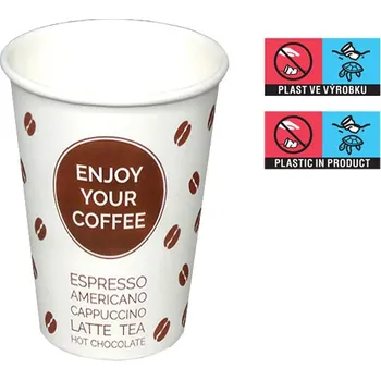 Jednorázové nádobí Kelímek papírový 180/210ml 7oz 70mm ENJOY COFFEE Vending - EU logo - 1000 ks