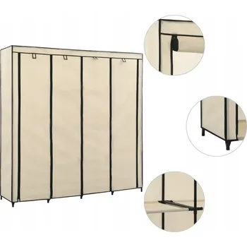 Šatní skříň VidaXL Skříňová Skříň 175 x 170 x 45 cm krémová