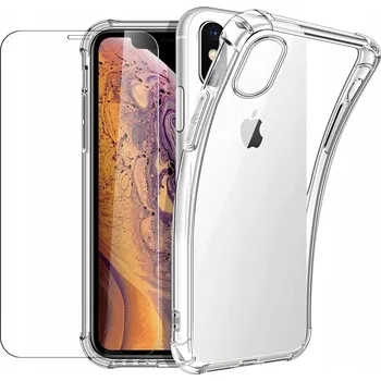 Pouzdro na mobilní telefon Pouzdro typu zadní kryt pro Apple iPhone X/XS bezbarvé s plastem a sklem 9H