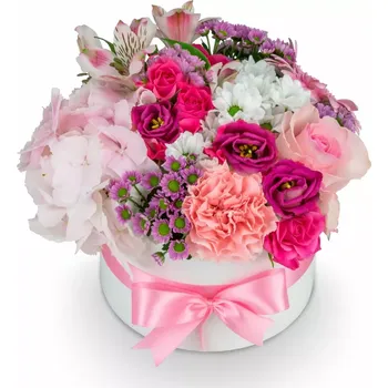 Dárková krabička Box růžových květin Mélánie malý – Belles Fleurs