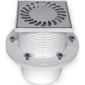 podlahová vpusť CHUDĚJ DN110 nerezová 122x122 s přírubou