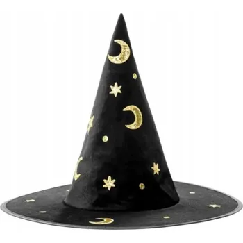 Klobouk Klobouk čarodějnice černý Halloween měsíce
