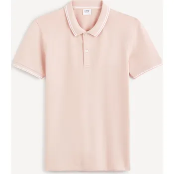 Pánské oblečení Celio Polo tričko pique Decolrayeb 1142301 Růžová XXL