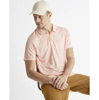 Pánská móda Celio Lněné polo tričko Bepolin 1111114 Růžová XL