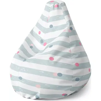 Sedací pytel Sablio Sedací vak Pear Tečky a pruhy: 140 x 100 x 25 cm