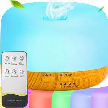 Zvlhčovač vzduchu ZVLHČOVAČ VZDUCHU VZDUCHU NOČNÍ LAMPA VONNÝ DIFUZÉR AROMATERAPIE RGB + DÁLKOVÉ OVLÁDÁNÍ