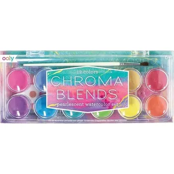 Vodová barva Perleťové akvarelové barvy 12 barev Chroma Ooly