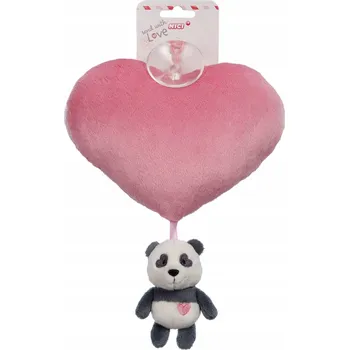 plyšák NICI PLYŠOVÉ SRDÍČKO 15 CM S PLYŠÁKEM LOVE PANDA 10 CM S PŘÍSAVKOU