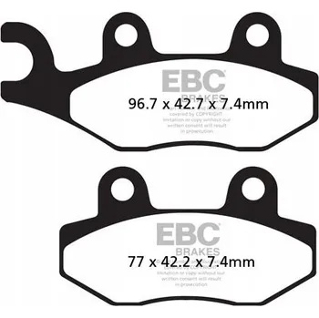Brzdová destička EBC Brzdové DESTIČKY MOTO. YAMAHA XTZ 750 SUPER TENERE (89-95)/ XTZ 125 (5RM)