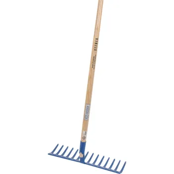 Hrábě Hrábě modré kalené 14 zubů s násadou