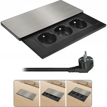 Elektrická zásuvka Elektrická lišta do podlahové krabice Solight černá