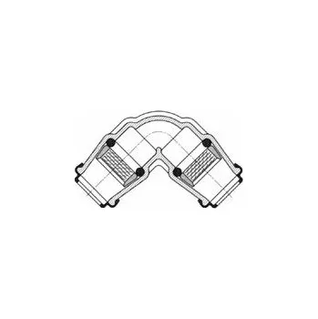 Kanalizační potrubí spojka koleno ISO HAWLE PLYN K90 50-50