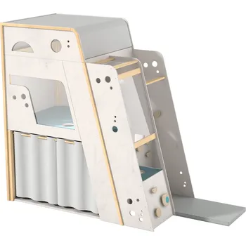 Dětský domeček HabaPro Garáž s domečkem na hraní a světelnou střechou - levá strana