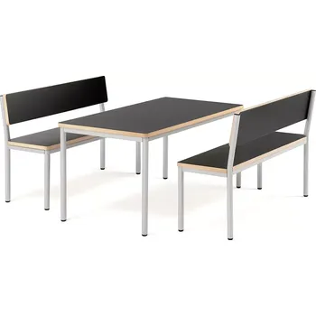 Jídelní set Školní sestava LAVENA, 2x lavička s opěradlem