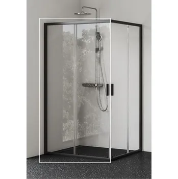 Ravak Blix II Sprchový kout 1/2 110 cm, Transparent, černá 1XMD0300Z1 NBLRV2K-110