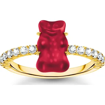 Prsten Thomas Sabo TR2459-414-10-54 Gold prstýnek with red Goldbears