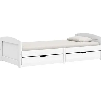 Obývací stěna Jednolůžko MARIA 8818B z masivu borovice, bílý lak, 90x200 cm