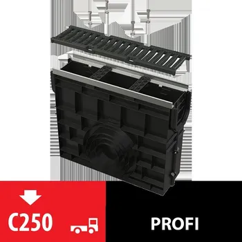 kanalizace ALCA PLAST AVZ103R-R202 Venkovní žlabová vpust pro AVZ103 s kovovým rámem a litinovým roštem C250