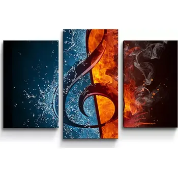 Obraz Sablio Obraz - 3-dílný Ohnivý klíč - 75x50 cm