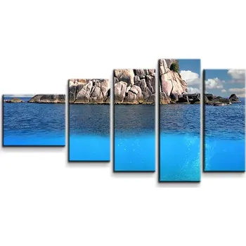 Obraz Sablio Obraz - 5-dílný Skála v moři - 100x60 cm