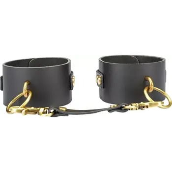 Liebe Seele Samurai Thick Leather Wrist Cuffs, kožená pouta na zápěstí