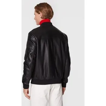 Pánská casual bunda Hugo Kožená bunda Lenno 50481934 Černá Slim Fit S